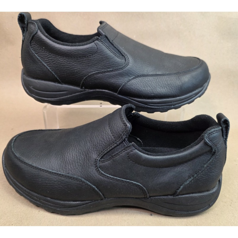 LL Bean (Sz 9 Wide ) Men Black Leather Slip On Loafers Casual Comfort 05330